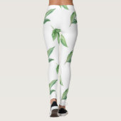 Aquarell-Blätter Leggings (Rückseite)