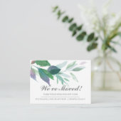 Aquarell-Blätter Neue Zuhause Moving-Ankündigung Begleitkarte (Stehend Vorderseite)