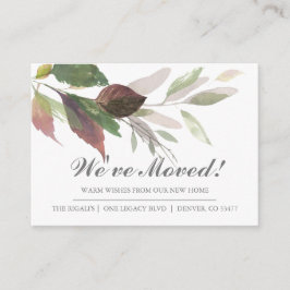 Aquarell-Blätter Neue Zuhause Moving-Ankündigung Begleitkarte