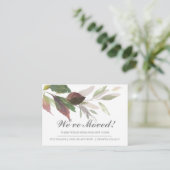 Aquarell-Blätter Neue Zuhause Moving-Ankündigung Begleitkarte (Stehend Vorderseite)