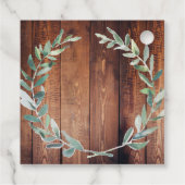 Aquarell Blätter rustikale Holz Monogramm danke Geschenkanhänger (Rückseite)