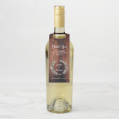 Aquarell Blätter rustikale Holzverheiratung Danke Flaschenanhänger (Auf Flasche)