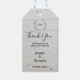 Aquarell Blätter rustikales Holz Danke für Ihre Ho Geschenkanhänger