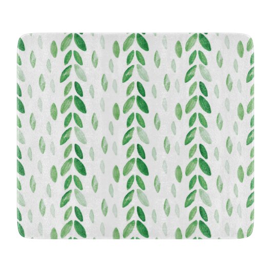 Aquarell-Blätter Schneidebrett (Vorderseite)