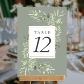 Aquarell Blätter Tischnummern