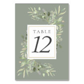 Aquarell Blätter Tischnummern (Vorderseite)