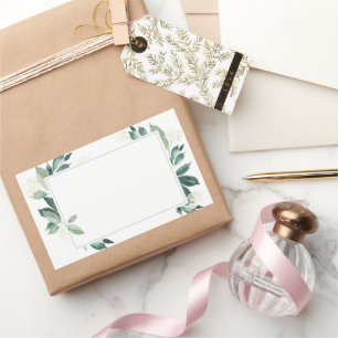 Aquarell Blattgrün Botanik Rechteckiger Aufkleber