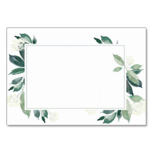 Aquarell Blattgrün Botanik  Tischnummer