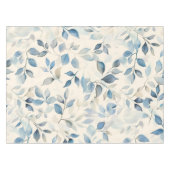 Aquarell-Blattmuster Blau Beige Creme Tischdecke (Vorderseite (Horizontal))