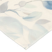 Aquarell-Blattmuster Blau Beige Creme Tischdecke (Schrägansicht)