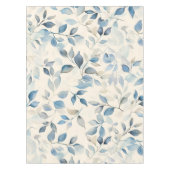 Aquarell-Blattmuster Blau Beige Creme Tischdecke (Vorderseite)