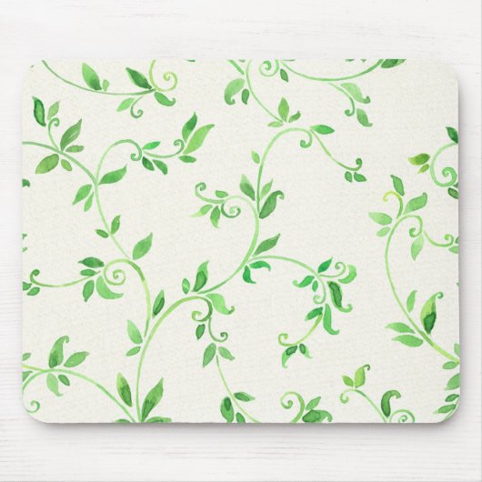 Aquarell-Blattmuster Mousepad (Vorne)