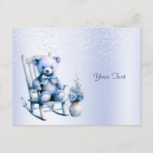 Aquarell Blau Babybär Postkarte