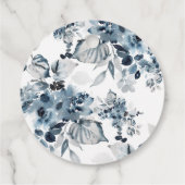 Aquarell Blau Blumen Happy Hanukkah Calligraphy Geschenkanhänger (Rückseite)