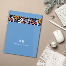 Aquarell Blau Blumenmuster 2026