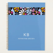 Aquarell Blau Blumenmuster 2026 Planer (Vorderseite)