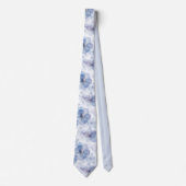 Aquarell Blau Blumenmuster Krawatte (Vorderseite)