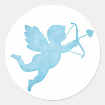 Aquarell Blau Cupido Silhouette
