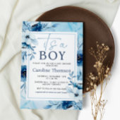 Aquarell Blau Es ist eine Baby-Dusche Einladung