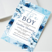 Aquarell Blau Es ist eine Baby-Dusche Einladung