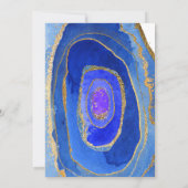 Aquarell Blau Geode mit Gold | Bar Mitzwa Save The Date (Rückseite)