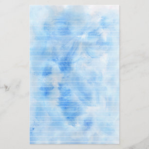 Aquarell-Blau gezeichnetes Briefpapier