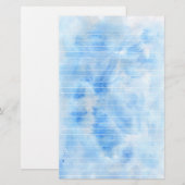 Aquarell-Blau gezeichnetes Briefpapier (Vorne/Hinten)