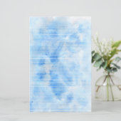 Aquarell-Blau gezeichnetes Briefpapier (Stehend Vorderseite)