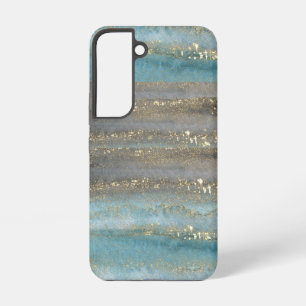 Aquarell Blau Glitter Ästhetik Design Samsung Galaxy Hülle