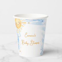 Aquarell Blau & Gold Baby Boy Babyparty