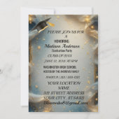 Aquarell Blau Gold Marmor Achat Abschlussfeier Karte (Vorderseite)