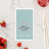 Aquarell Blau Krabbe Serviette (Beispiel)