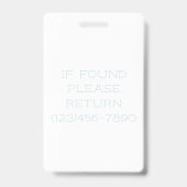 Aquarell Blau Kran Ausweis (Rückseite)