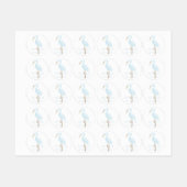 Aquarell Blau Kran Etiketten (Blatt)