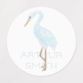 Aquarell Blau Kran Etiketten (Design 2)