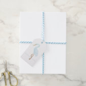 Aquarell Blau Kran Geschenkanhänger (Mit Garn)