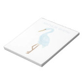 Aquarell Blau Kran Notizblock (Rotiert)