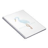 Aquarell Blau Kran Notizblock (Rechte Seite)