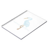 Aquarell Blau Kran Notizblock (Linke Seite)