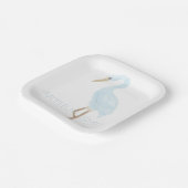 Aquarell Blau Kran Pappteller (Gewinkelt)