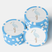 Aquarell Blau Kran Pokerchips (Stapel)