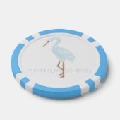 Aquarell Blau Kran Pokerchips (Einzeln)
