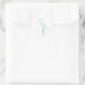 Aquarell Blau Kran Runder Aufkleber (Tasche)