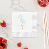Aquarell Blau Kran Serviette (Beispiel)