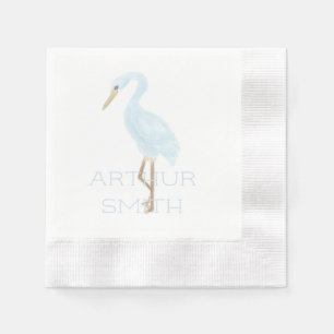 Aquarell Blau Kran Serviette