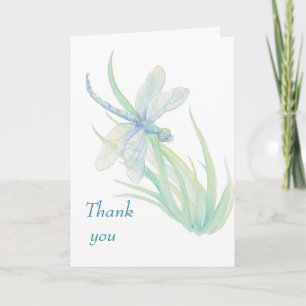 Aquarell Blau Libelle Hochzeit Danke