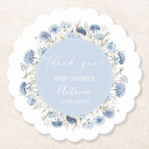 Aquarell Blau Mädchen Junge Baby Shower Untersetzer