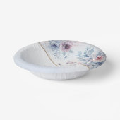Aquarell Blau Rosa Floral Pappteller (Gewinkelt)