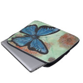 Aquarell-Blau-Schmetterling Laptopschutzhülle (Vorne Knopf)