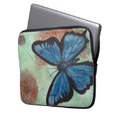 Aquarell-Blau-Schmetterling Laptopschutzhülle (Vorderseite Links)